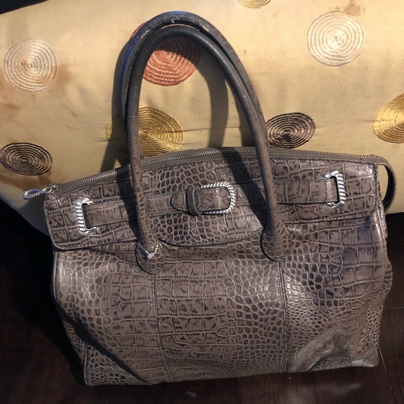 Judith Ripka Bags Judithripka Grey Leather Snake Skin Hand Bag